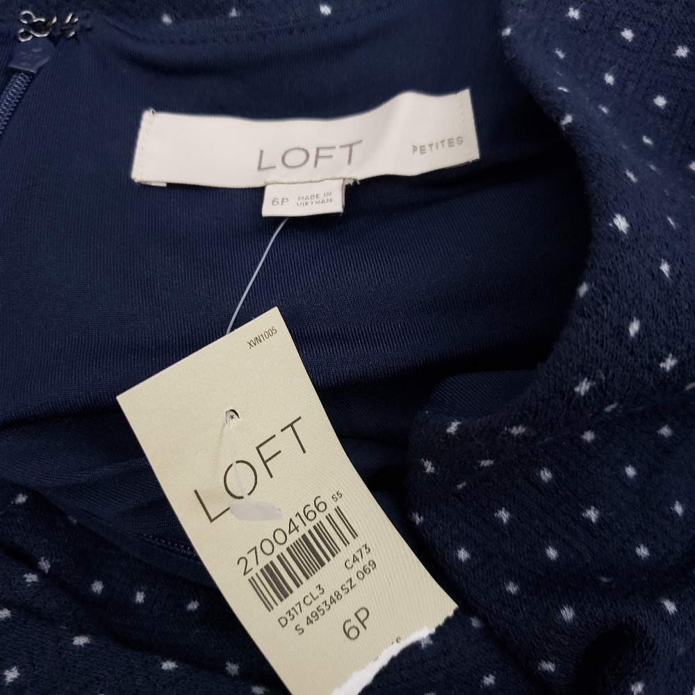 LOFT sz 6 P petite geo jacquard knit wrap dress - Picture 7 of 7